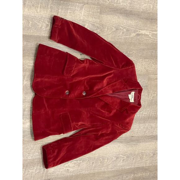 New Territories Vintage RED Velvet Blazer Size 5 Made In Japan - Picture 4 of 11